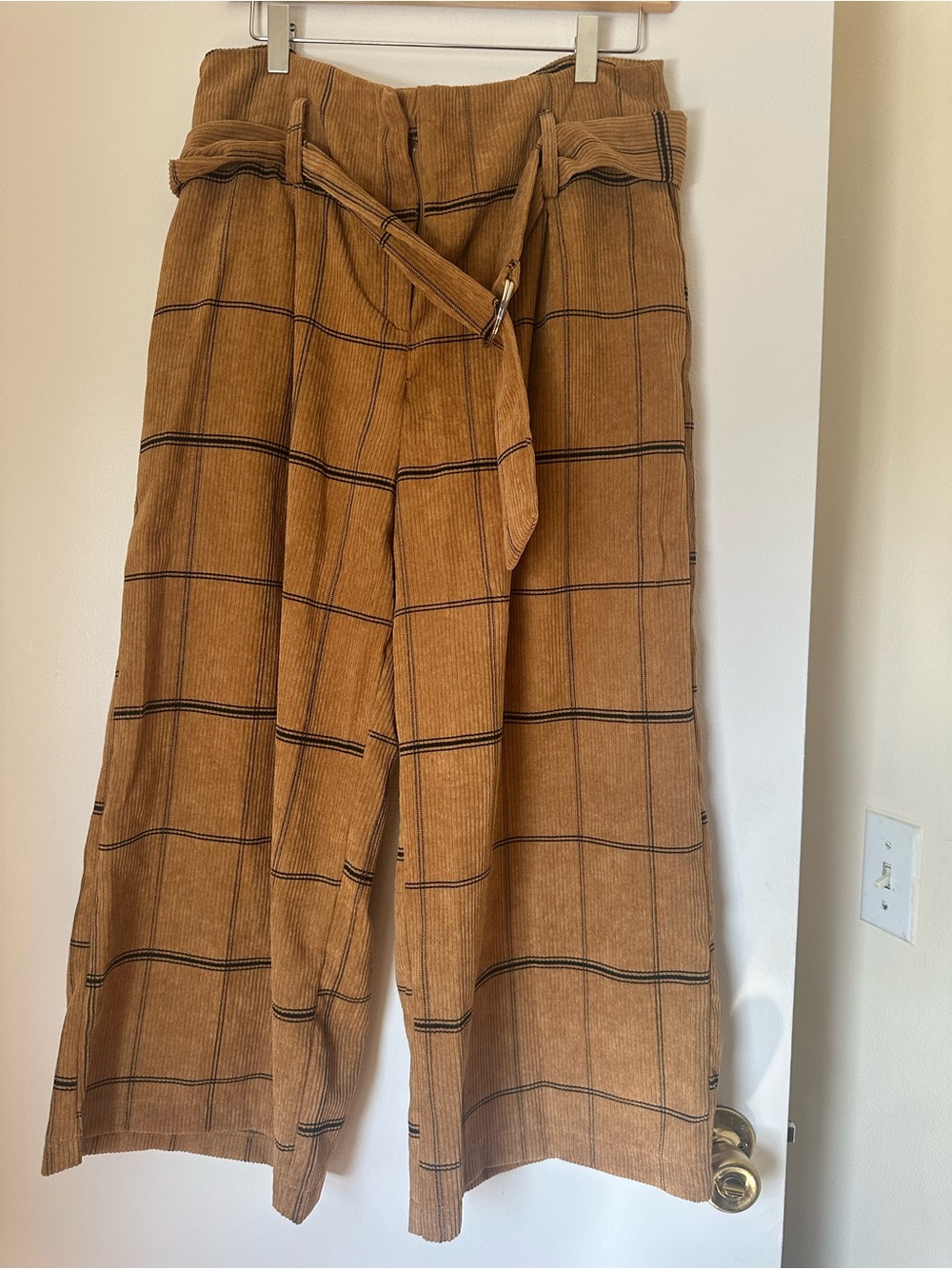 Light Brown Paperbag Pants with Belt